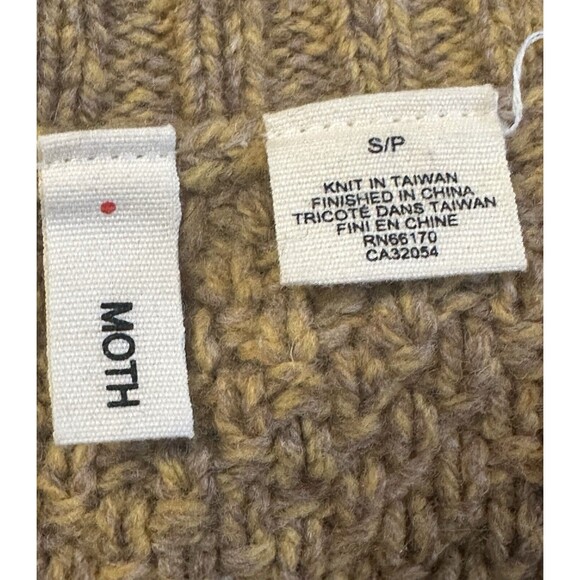 Anthropologie Moth Size S 90% Wool Pom Pom Bubble Knit Sweater Tunic Winter Cozy - Picture 9 of 10